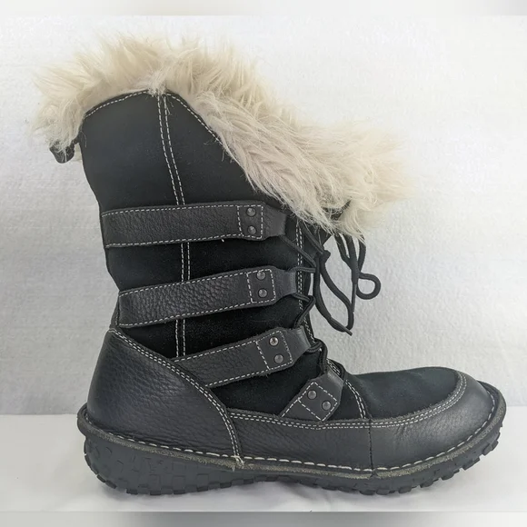Sorel Kaya Winter Snow Boots Women's Size 7.5 Waterproof Faux Fur Leather Black - Picture 8 of 12